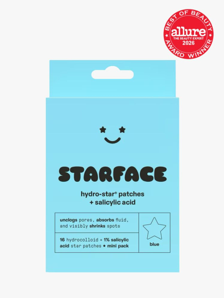 Starface Hydro-Star + Salicylic Acid in branded component on a light gray background with the 2026 best of beauty seal in the top right corner
