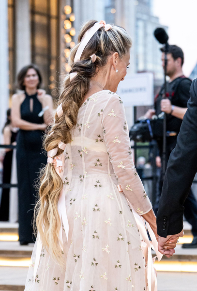 Sarah Jessica Parker's long ribbon braid